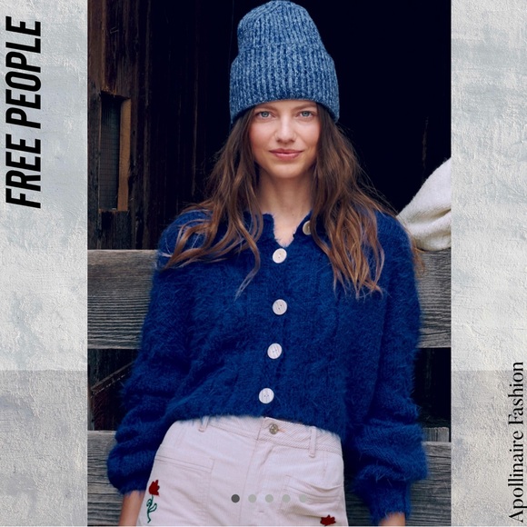 FREE PEOPLE WILLOW CARDI IN DAZZLING BLUE COMBO SMALL NWT - Picture 5 of 11